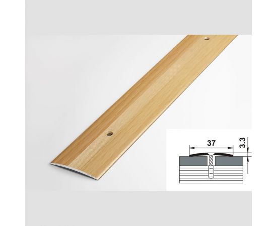 Порог прямой алюминиевый декоративный (37 мм, 1,8 м, Бук натуральный) ЛУКА 00000001463 – изображение 2
