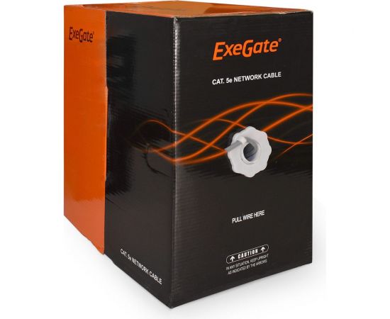 Кабель UTP ExeGate 4 пары, категория 5e, медь, 24AWG, FLUKE test pass, бухта 305м, серый, PVC 256748 – изображение 2