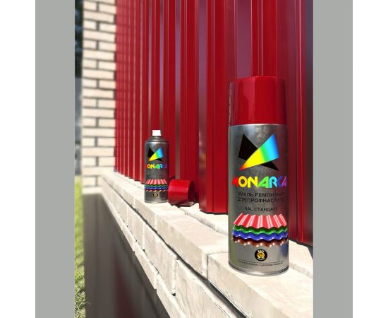 Аэрозольная эмаль для профнастила MONARCA RAL3005 красное вино 73005 – изображение 2