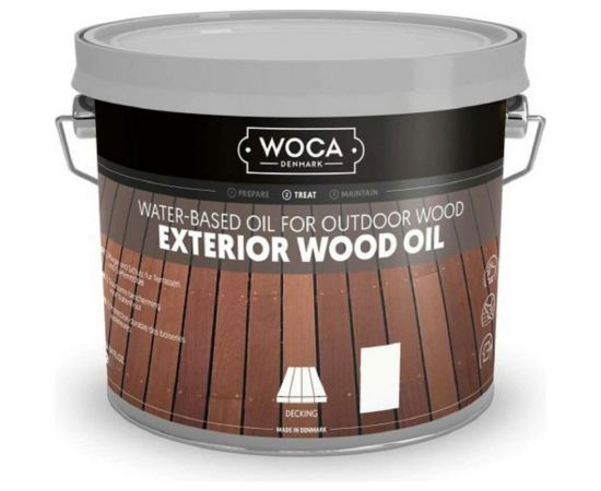 Масло Woca Exterior Wood Oil для наружных работ, водная основа, Лесной орех (Hazelnut), 2.5 л 618425 – изображение 2