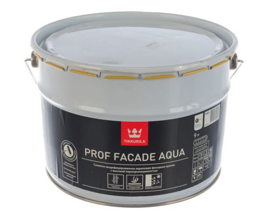 Фасадная краска TIKKURILA PROF FACADE AQUA силикон модифицированная, глубоко матовая, база A 9л 700001153 – изображение 2