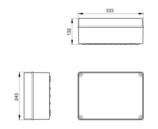 Распределительная коробка IDE наружного монтажа 243x333x132, IP65-IP67, без сальников, гладкие стенки EL322 – изображение 2