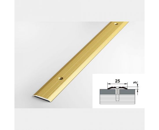 Порог прямой алюминиевый ЛУКА (25 мм, 1,8 м, анодированный, Золото) 00000001334 – изображение 2