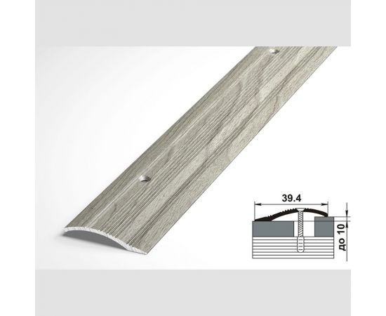 Порог разноуровневый алюминиевый декоративный (39,4 мм, 1,35 м, Сосна серебристая) ЛУКА УТ000025822 – изображение 2