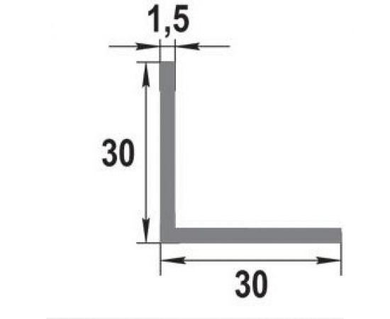 Декоративный угловой профиль ЛУКА алюминиевый 30х30 мм, 2.7 м, черный, 5 шт. уп. УТ000020841 – изображение 2