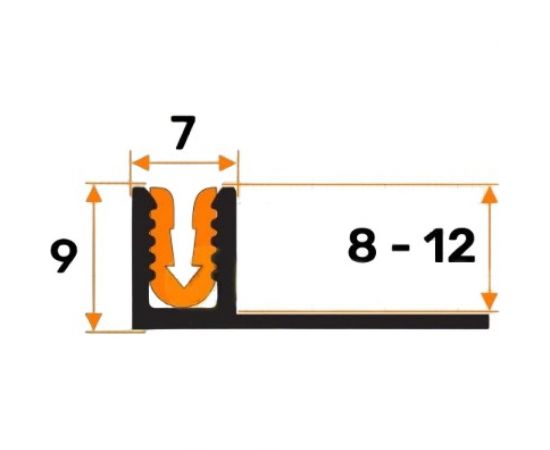 Универсальный крепеж РУССКИЙ ПРОФИЛЬ для Т-образного стыка, 8-12 мм, 0.9 мм, алюминиевый, с резиновой вставкой, 10 шт. 4680427057403 – изображение 4
