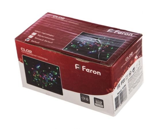 Гирлянда FERON 230V, 20 LED, 5000K, IP 20, шнур 1,5м, CL02 32284 – изображение 8