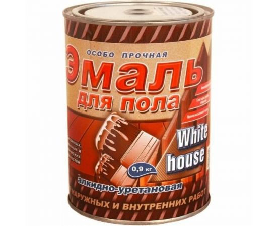 Алкидно-уретановая эмаль для пола White House (мокрый асфальт; 0.9 кг) 15326 