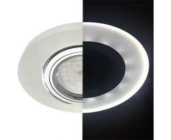 Светильник Ecola MR16 LD1650 GU5.3 Glass стекло, подсветка, круг, матовый - хром 25x95 SL1650EFF 