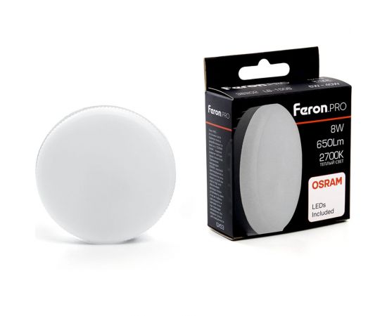 Светодиодная лампа FERON LB-1508 GX53 8W 2700K 38202 