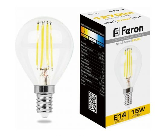 Светодиодная лампа FERON LB-515 Шарик E14 15W 2700K 38249 