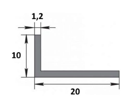 Алюминиевый профиль ЛУКА Сделай сам, профиль уголок 20х10х1.2, 2000 мм, 5 шт. УТ000005707 – изображение 2
