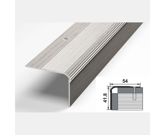 Порог угловой алюминиевый декоративный( 54х41,8 мм, 1,35 м, Дуб арктик) ЛУКА УТ000005783 – изображение 2