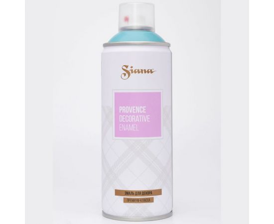Аэрозольная акриловая краска в баллончике SIANA Provence для мебели, декора, металла, пластика, керамики, стекла, гипса, сухоцветов, цветов, радиаторов, быстросохнущая, виридиан (синий) SNP0 – изображение 2