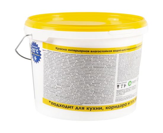 Интерьерная краска KRAFOR водно-дисперсная латексная влагостойкая 3 кг 26965 – изображение 3