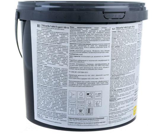 Лазурь TIKKURILA VALTTI EXPERT AKVA высокоэффективная защитная, полуматовая, бесцветный 2,7л 700009574 – изображение 3