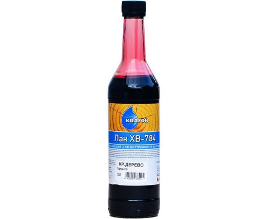 Лак Krafor ХВ-784 Красное дерево 0.5 л 12 30749 