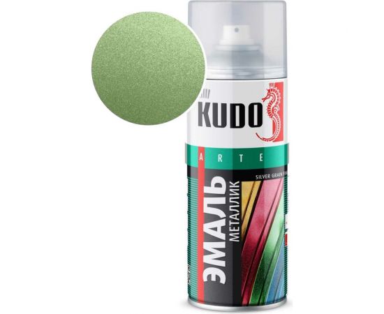 Эмаль металлик универсальная быстросохнущая KUDO SILVER GRAIN FINISH олива KU-1056 