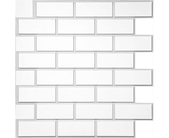 Панель облицовочная 3D ПВХ GRACE 595х595 мм Белотта белый кирпич УТ000074261 