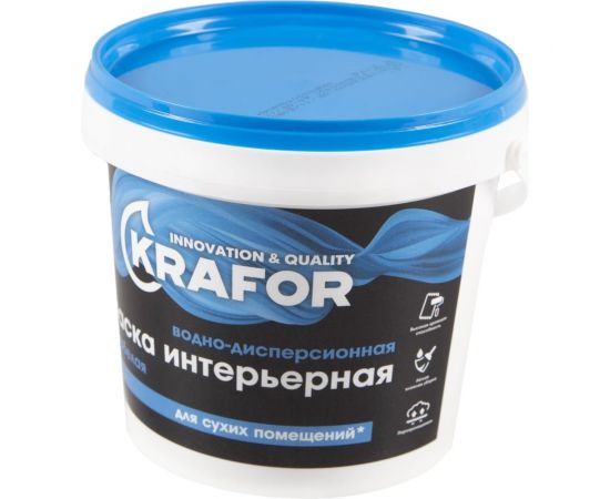 Интерьерная краска Krafor Супербелая в/д 1.5 кг 42169 – изображение 2