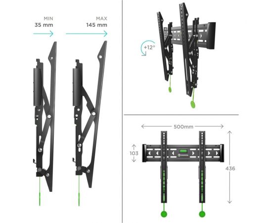 Наклонный кронштейн для телевизора 32-65 ONKRON Black SN14 – изображение 3
