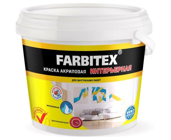 Акриловая интерьерная краска Farbitex 25 кг 4300001553 