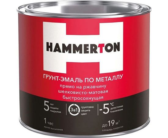 Грунт-эмаль по ржавчине Hummerton 3 в 1 черный 10 кг 1 205901 