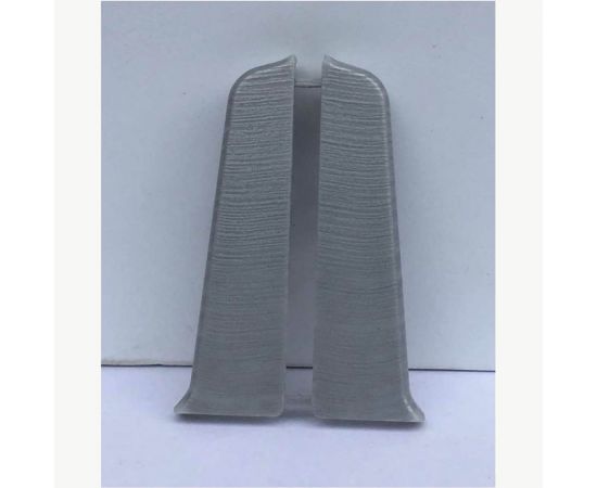 Торцевые заглушки для плинтуса DECONIKA (70 мм; 186 Алюминий; 2 шт.) Д-П70-Тп-Ф1 186 АЛМ 