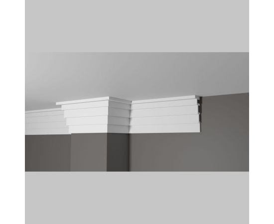 Карниз потолочный ударопрочный влагостойкий под покраску 120Х43Х2000 мм Decor-Dizayn DD514 