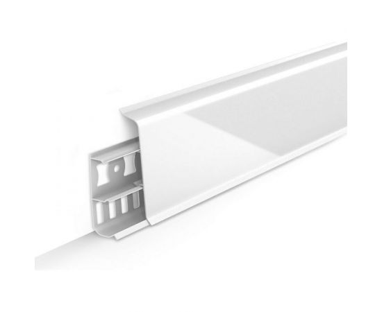 Напольный плинтус DECONIKA (70 мм; 2,2 м; 001-G белый глянец; 1 шт.) Д-П70 001-G БЕЛ Г 