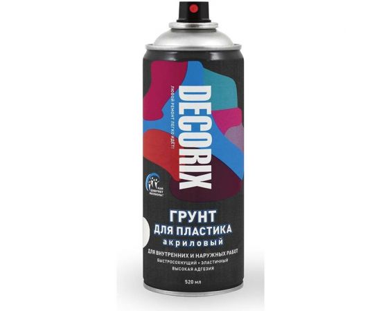 Аэрозольный грунт для пластика Decorix (матовый; белый; 520 мл) 0141-24 DX 