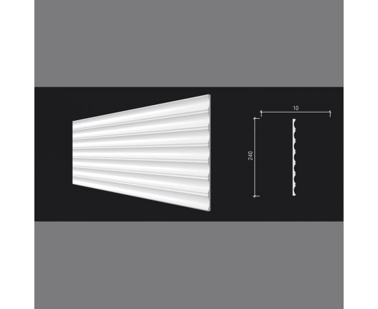 Панель стеновая ударопрочная, влагостойкая Decor-Dizayn ""Грани"" под покраску 240x10x2000 мм DD909 – изображение 2