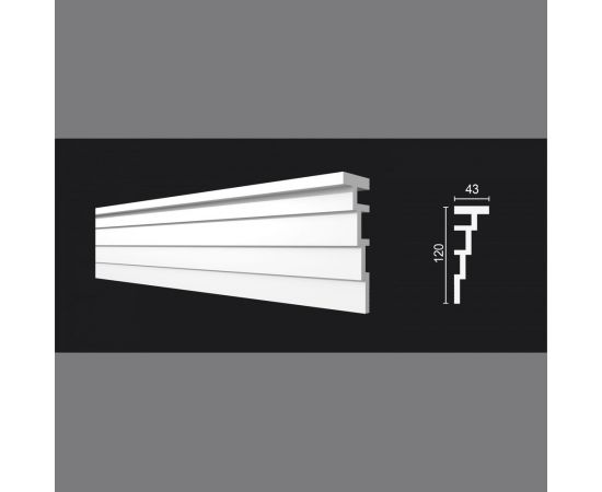 Карниз потолочный ударопрочный влагостойкий под покраску 120Х43Х2000 мм Decor-Dizayn DD514 – изображение 2