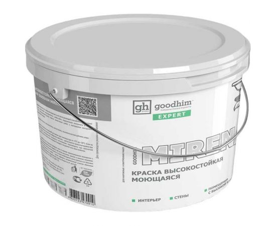 Колерованная краска Goodhim EXPERT MIRENA D2 RAL 350 80 20, высокостойкая, моющаяся, 2.4 л, 3.72 кг 51252 – изображение 2