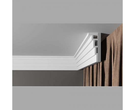 Карниз потолочный ударопрочный влагостойкий под покраску 120Х43Х2000 мм Decor-Dizayn DD514 – изображение 3