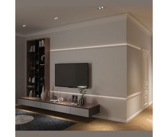 Панель стеновая ударопрочная, влагостойкая Decor-Dizayn ""Грани"" под покраску 240x10x2000 мм DD909 – изображение 4