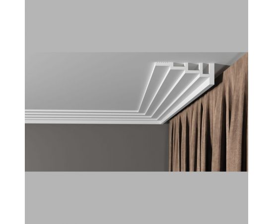 Карниз потолочный ударопрочный влагостойкий под покраску 120Х43Х2000 мм Decor-Dizayn DD514 – изображение 4