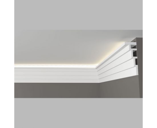 Карниз потолочный ударопрочный влагостойкий под покраску 120Х43Х2000 мм Decor-Dizayn DD514 – изображение 5