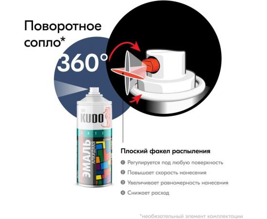 Аэрозольная краска в баллончике KUDO высокопрочная алкидная универсальная глянцевая RAL 5000 сине-фиолетовая KU-10110 – изображение 5