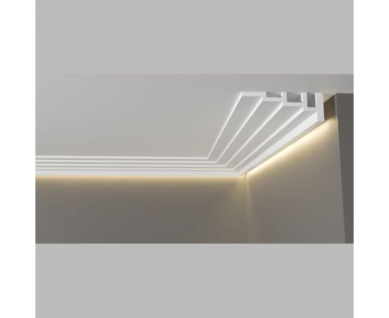 Карниз потолочный ударопрочный влагостойкий под покраску 120Х43Х2000 мм Decor-Dizayn DD514 – изображение 6