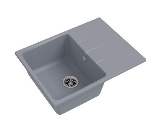 EWIGSTEIN Мойка кварц Gerd 45F 1-чаша + крыло 650500мм серый металлик G- 45F сер мет 