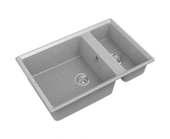 GRANFEST Мойка мрамор LEVEL GF-LV-760K 1.5-чаши 760х500 серый LV-760 K сер 