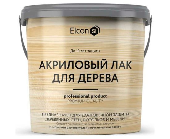 Акриловый лак Elcon для дерева, кирпича, бетона, срок защиты - до 10 лет, 0.9 л 00-00462956 