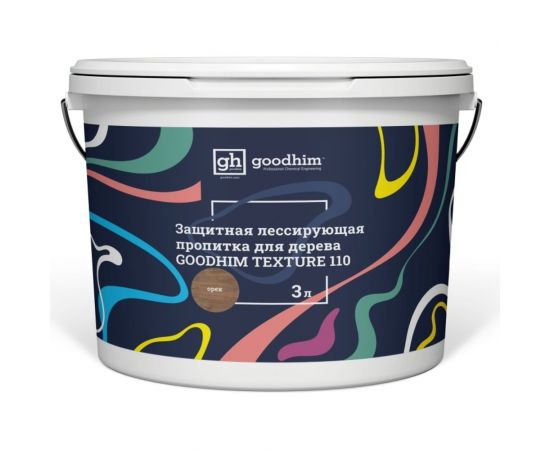 Защитная лессирующая пропитка для дерева Goodhim TEXTURE 110 Орех 3 л 71047 