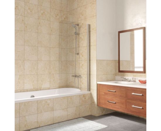 Vegas-Glass Шторка на ванную профиль глянцевый хром стекло прозрачное EV LUX 75 08 01 R 