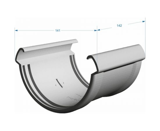 Соединитель желобов DOCKE LUX графит PVLS-1086 – изображение 2