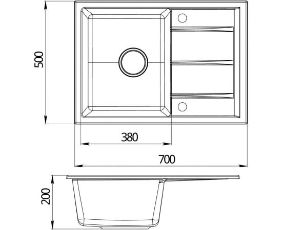EMAR Мойка кухонная кварцевая EMQ-1700.Q Барит – изображение 2