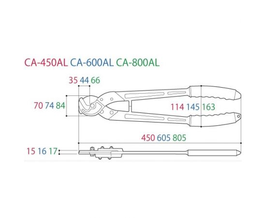 TSUNODA Ножницы кабельные с алюминиевыми ручками CA-600AL – изображение 2