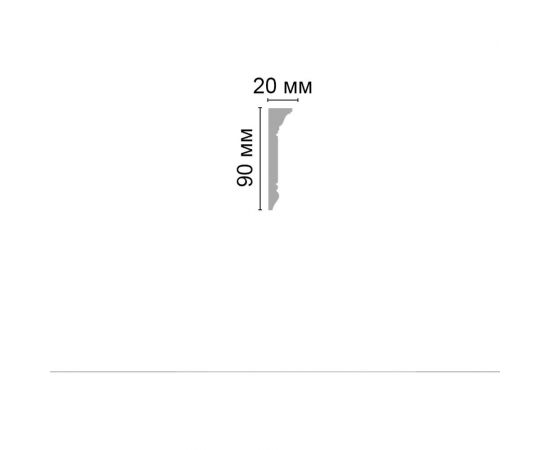 Потолочный карниз Decomaster с рисунком, подходит к натяжному потолку, 90х20х2000 мм D226B – изображение 2