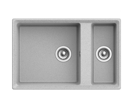 GRANFEST Мойка мрамор LEVEL GF-LV-760K 1.5-чаши 760х500 серый LV-760 K сер – изображение 2